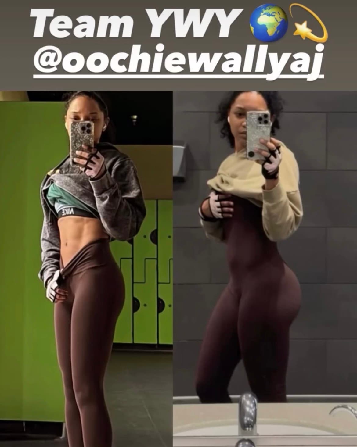 Team YWY progress comparison photographs, @oochiewallyaj