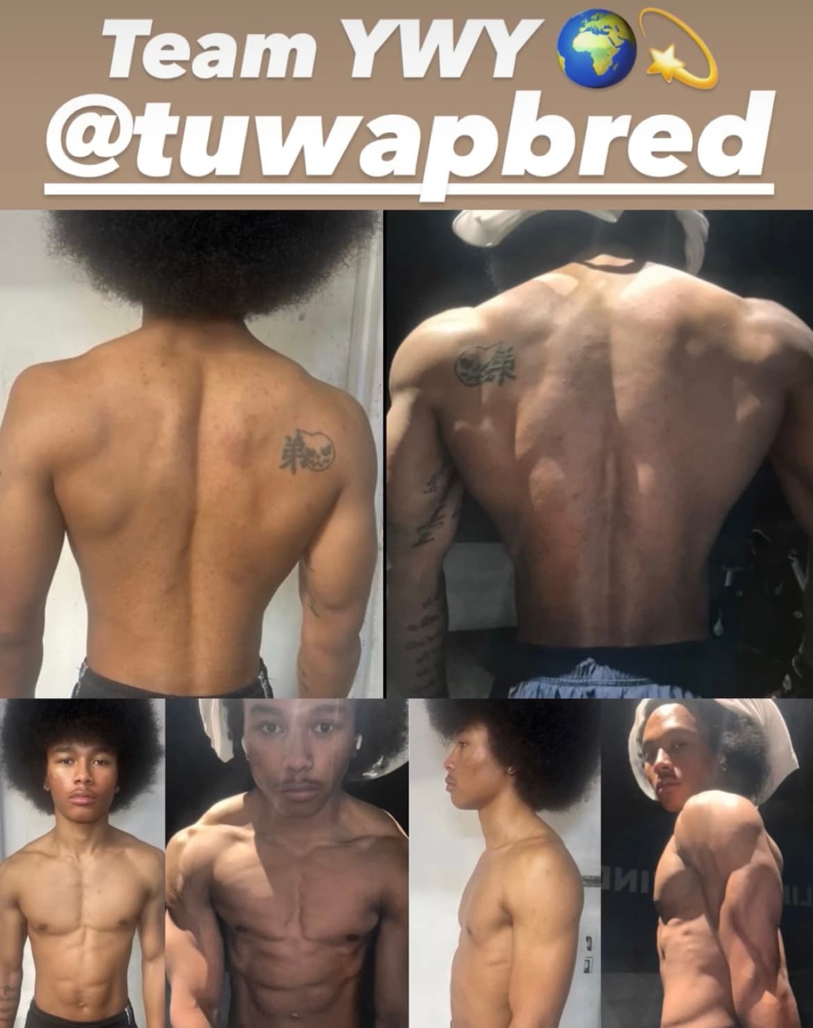 Team YWY progress comparison photographs, @tuwapbred